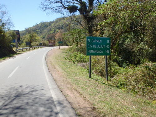 We are generally heading toward and through El Carmen for San Salvador (of Jujuy Province).